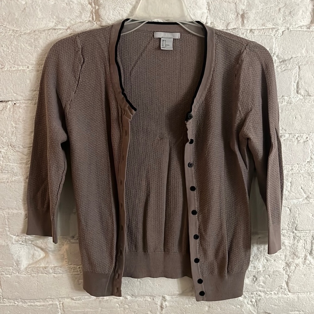 H&M Grey with Black Trim Cardigan